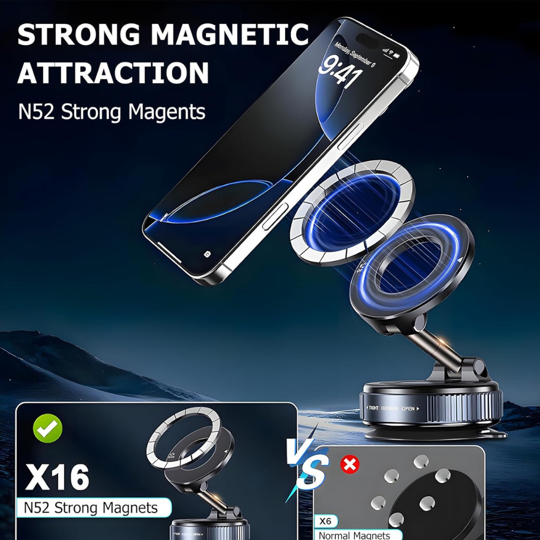 Magnetic Phone Holder Strong Grip, Sleek Design for Car & Desk